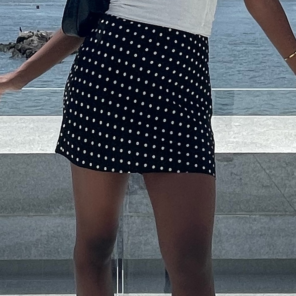 Madewell Black Polka Dot Mini Skirt Size 2